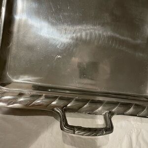 A gift recycled to us, possibly pewter tray.  Perfect for your holiday party!!